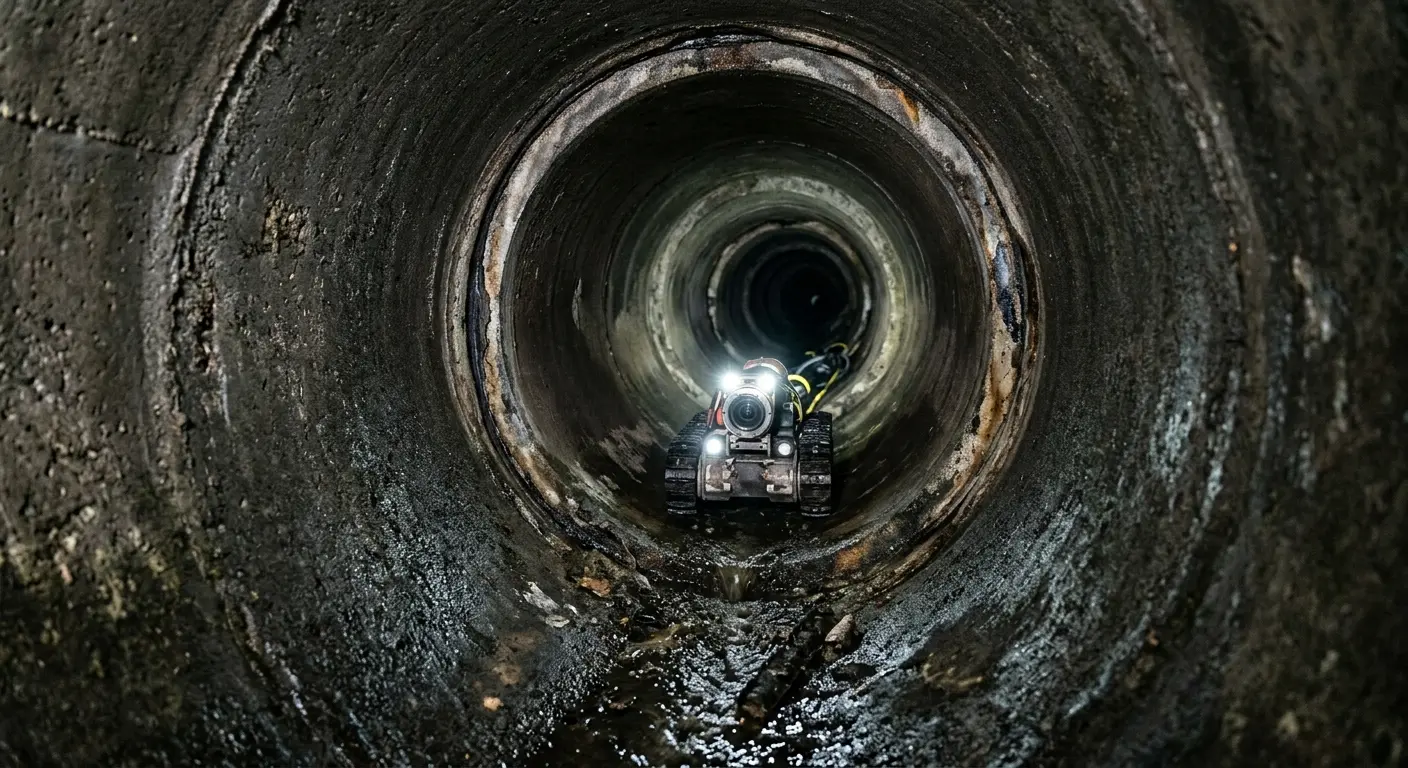 Robotic sewer camera inspecting pipe interior for Drain Snake Service in Fort Madison